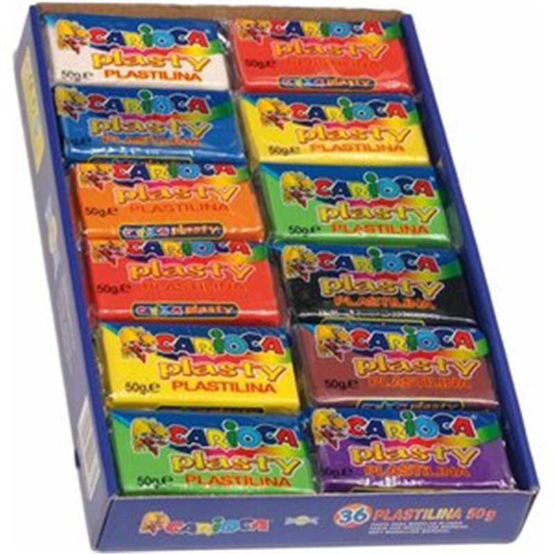 CAJA 36 PLASTILINAS 60GR. TAMAÑO - AZUL CLARO