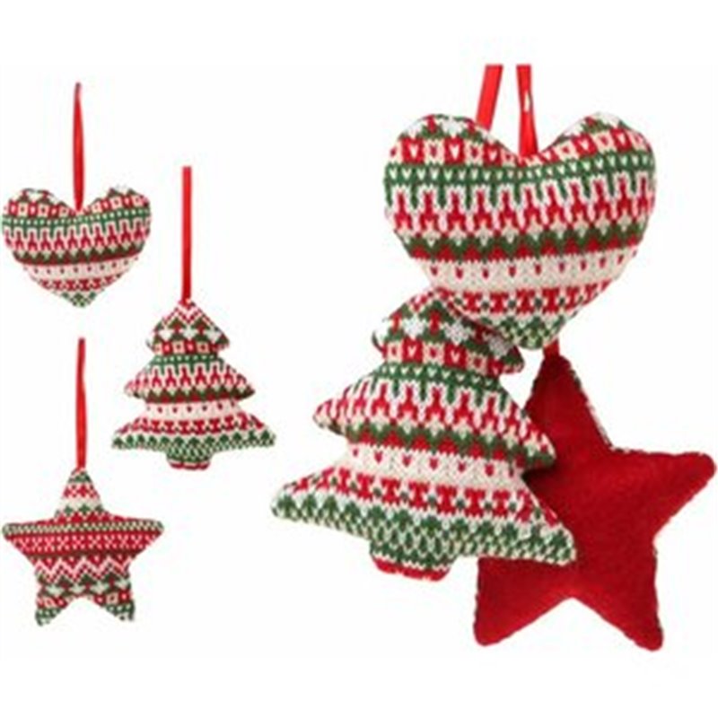 ACCESORIO NAVIDAD 12CM TEXTIL 3 ST.