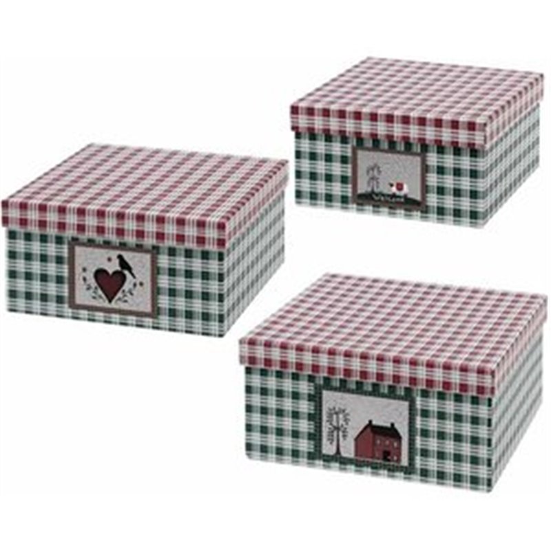 CAJA 19X7CM 15.5X6.5CM 10.4X6 CM CARTON VERDE 3 U