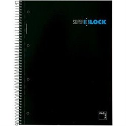 LIBRETA 5 COLORES SUPERBLOCK A4 160H - NEGRO