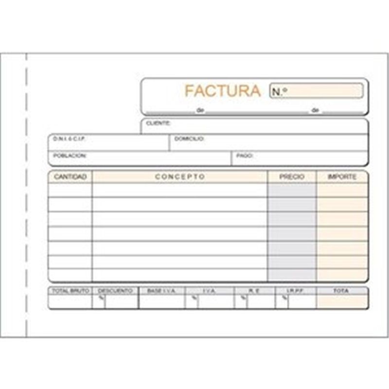 TALONARIO FACTURAS MODELO T-69 TRIPLICADO AUTOCOPIANTE