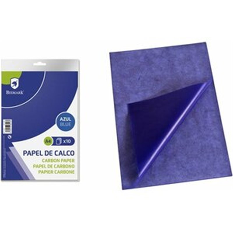 PAPEL DE CALCO A4 X 10H. AZUL PAPEL CARBONO