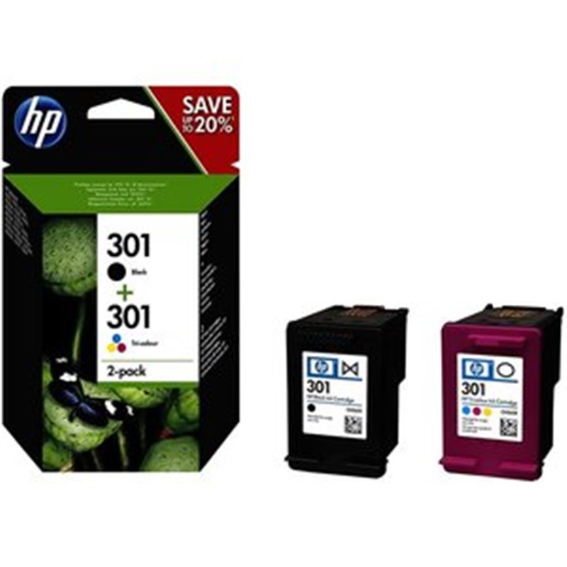 CARTUCHOS DE TINTA HP 301 NEGRO + TRICOLOR