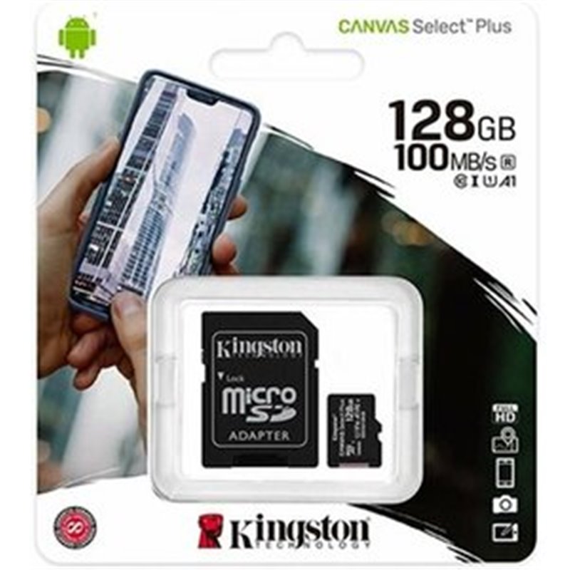 TARJETA MEMORIA 128GB 100MB/S FULL HD + MICRO ADAPTADOR SD