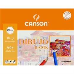 PAPEL PARA DIBUJO CON RECUADRO X 10 HOJAS CANSON