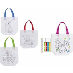 BOLSA PARA COLOREAR + 4 ROTULADORES + STIKERS DE PIEDRAS PRECIOSAS