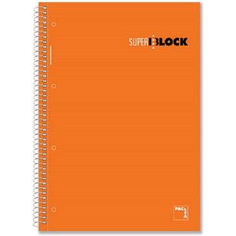 LIBRETA SUPERBLOCK A4 160H 5X5 60GR TAPA DURA COLOR SURTIDOS