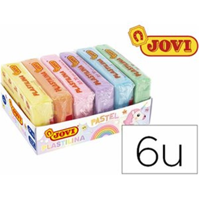 PLASTILINA JOVI PASTEL BANDEJA CON 6 PASTILLAS