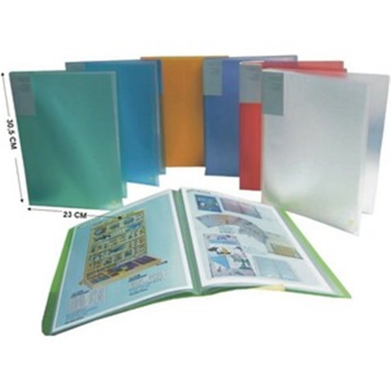 CARPETA CON FUNDAS A4 TRANSPARENTE COLOR SURT. COLOR - 40 FUNDAS