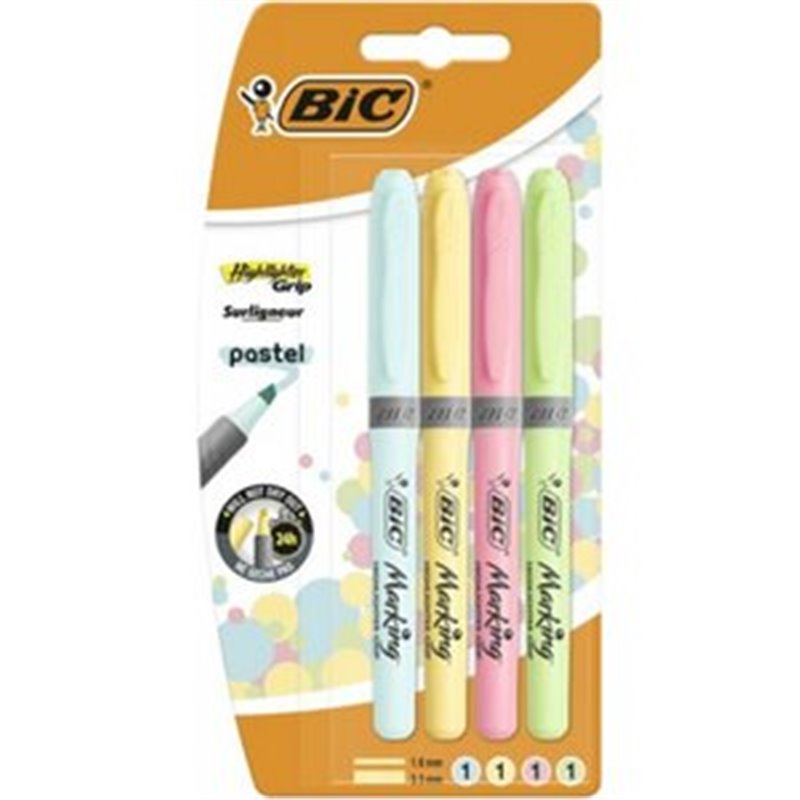 BLISTER 4 ROTULADORES BIC FLUORPASTEL