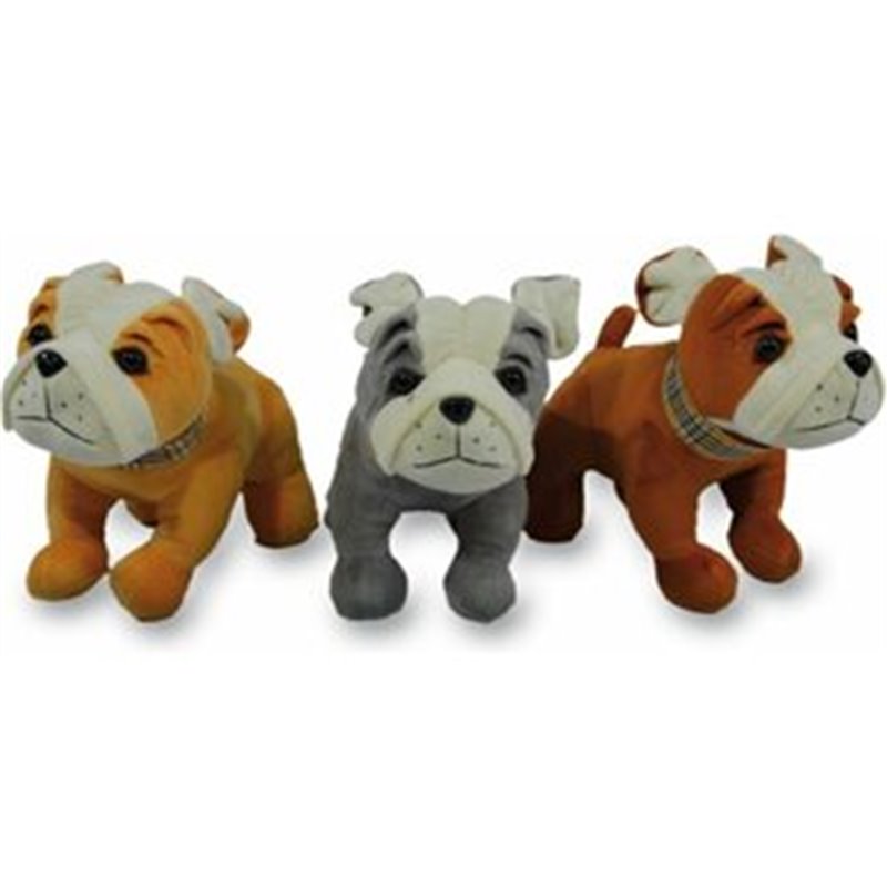 PELUCHE BULLDOG 20CM 3 COLORES SURT.