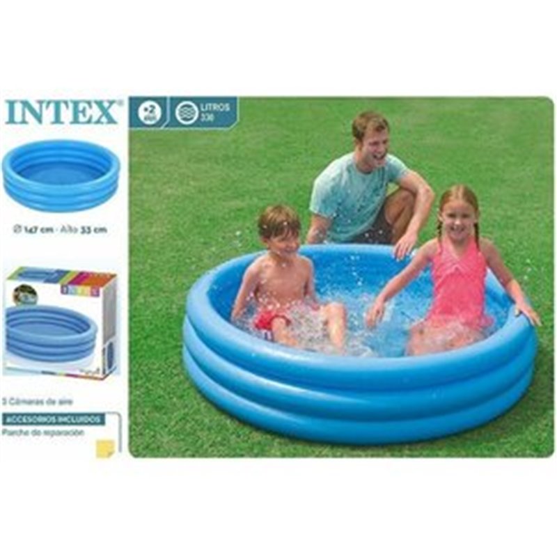 PISCINA HINCHABLE 3 AROS AZUL 147*33