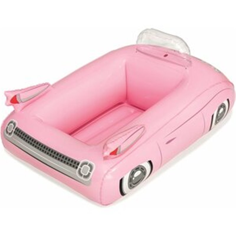 BESTWAY. NEVERA FLOTANTE DE FIESTA COCHE ROSA 89 X 69 CM