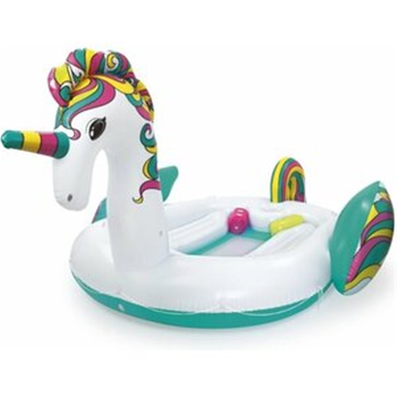 BESTWAY. UNICORNIO ISLA GIGANTE INFLABLE 469 X 367 X 277 CM