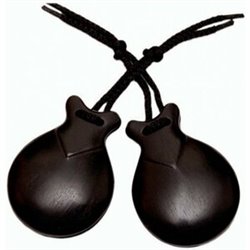 CASTAÑUELAS DE MADERA NEGRAS X2