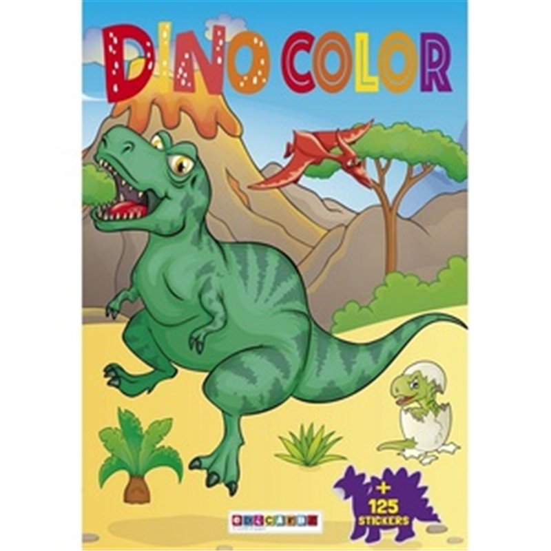 LIBRO PARA COLOREAR SURT. DINO COLOR + STICKERS