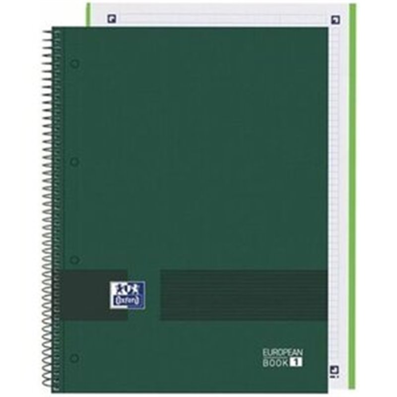 LIBRETA EUROPEANBOOK VERDE MILITAR A4 80H CUADRICULA 5X5