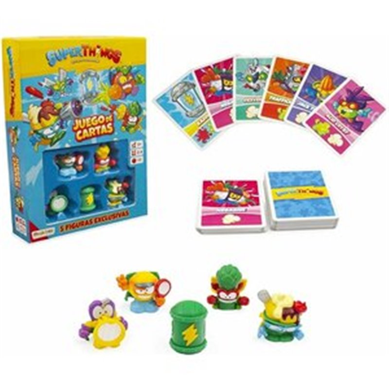 JUEGO DE CARTAS SUPERTHINGS + 5 FIGURAS