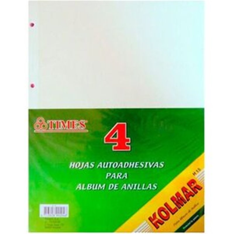 HOJAS AUTOADHESIVAS PARA ALBUM 4 UDS-KOLMAR