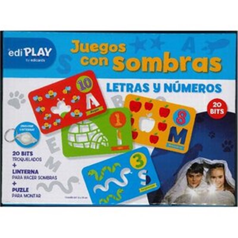 JUEGO CON SOMBRAS LETRAS Y NUMEROS 20 BITS TROQUELADOS