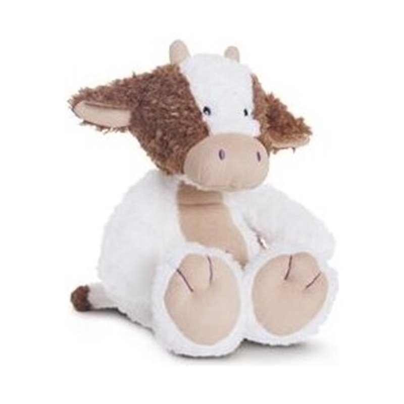 VACA DE PELUCHE 30 CM BLANCO Y MARRÓN