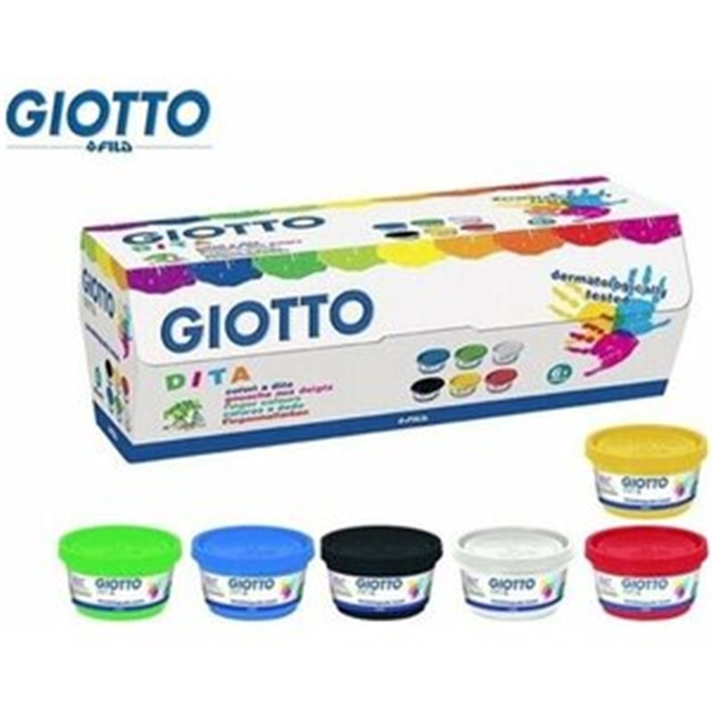 PINTURA DE DEDOS 100ML GIOTTO CAJA 6 BOTES