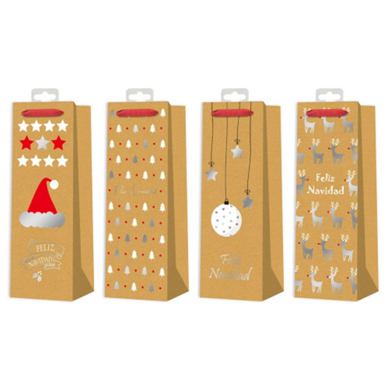 BOLSA BOTELLAS NAVIDAD KRAFT&FOIL BISMARK 332863