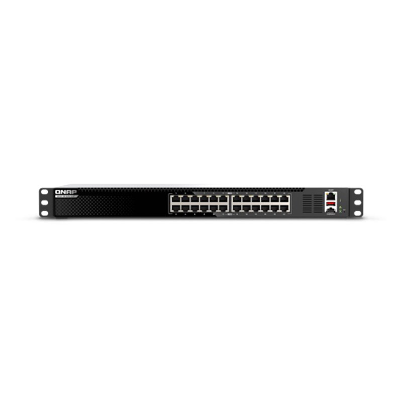 QNAP QSW-M3224-24T switch Gestionado L3 10G Ethernet (100/1000/10000) 1U Negro, Plata