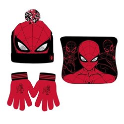 Conjunto gorro guantes braga cuello Spiderman Marvel