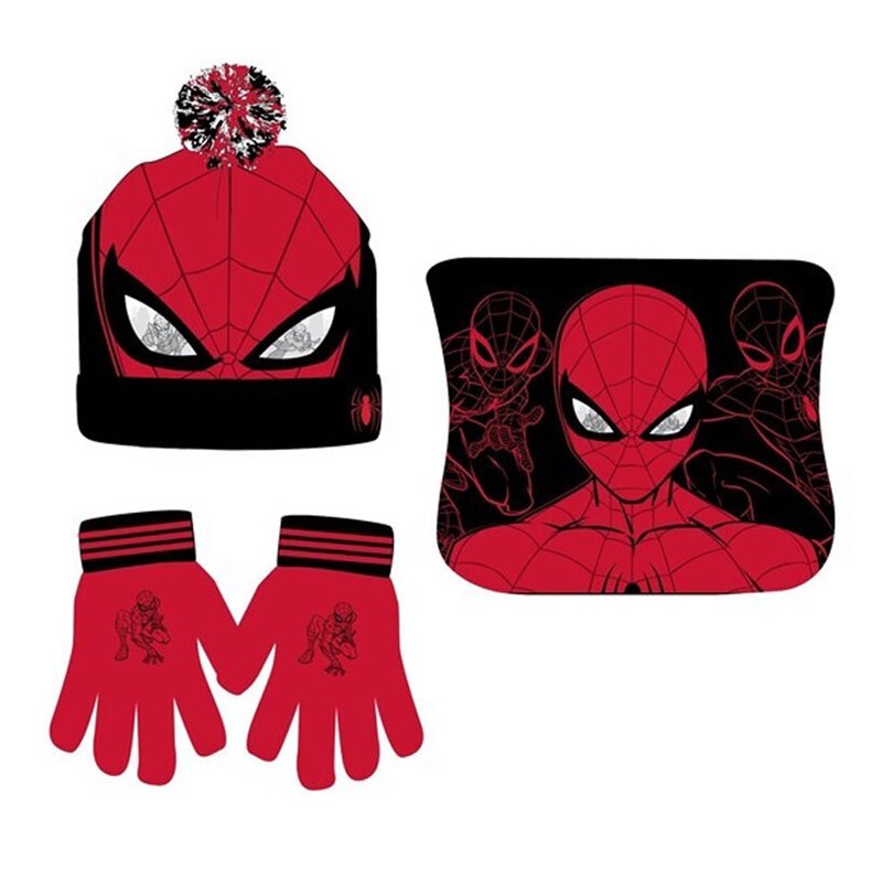 Conjunto gorro guantes braga cuello Spiderman Marvel