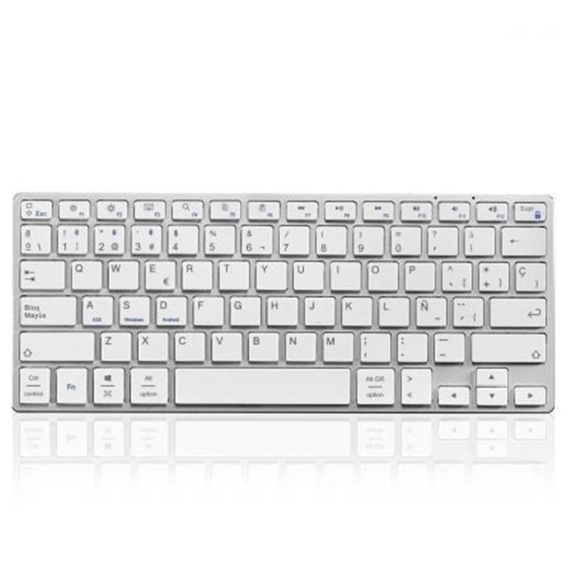 Teclado Compacto Inal�mbrico por Bluetooth Subblim Advance Compact/ Plata