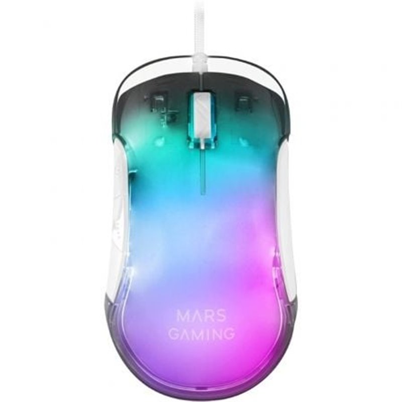 Rat�n Gaming Mars Gaming MMGLOWW/ Hasta 12800 DPI/ Blanco