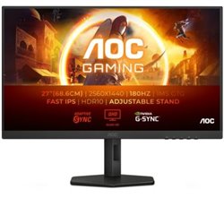 Monitor Gaming AOC Q27G4XF 27"/ QHD/ 0.5ms/ 180Hz/ IPS/ Regulable en altura/ Negro