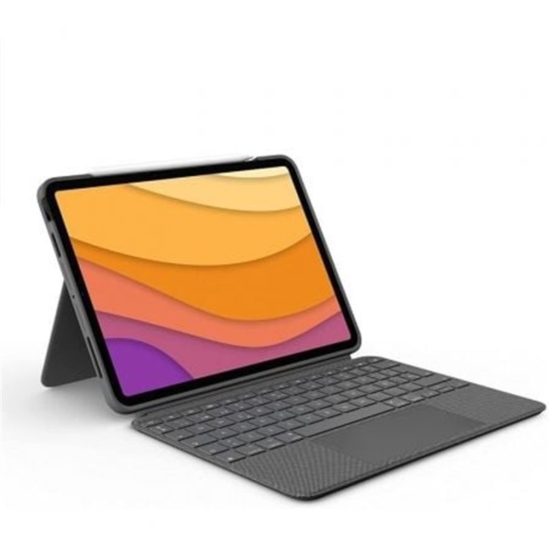 Funda con Teclado Logitech Combo Touch para Tablets Apple Ipad Air 4 Gen 2020 de 10.9"/ Gris