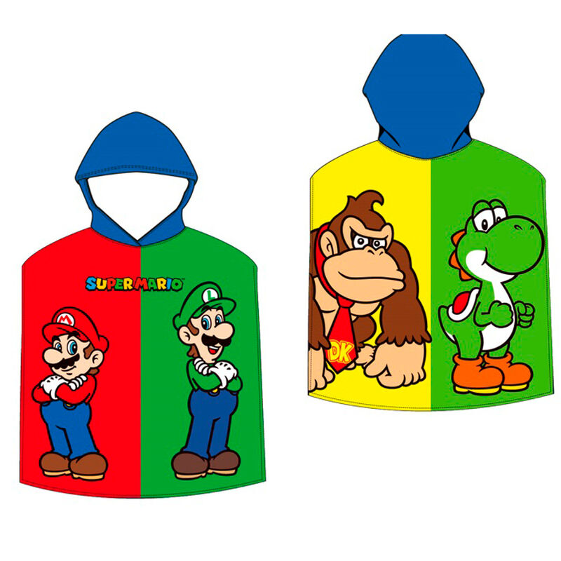 Poncho toalla Super Mario Bros microfibra