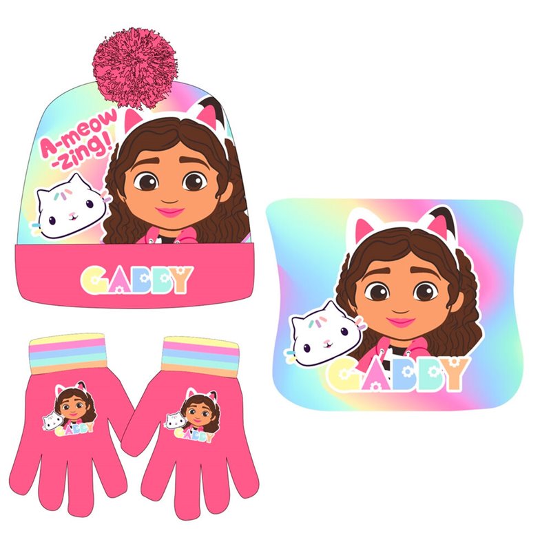 Conjunto gorro guantes braga cuello La Casa de Muñecas de Gabby