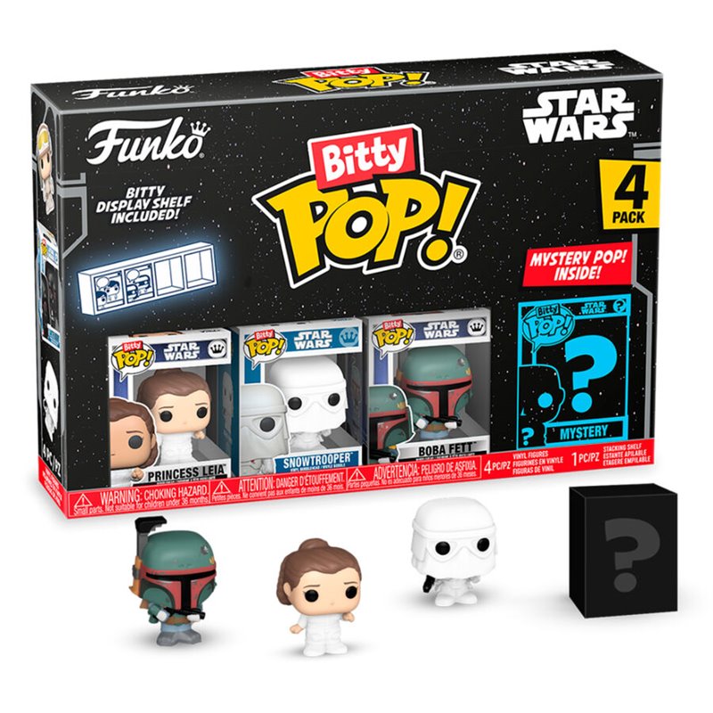 Blister 4 figuras Bitty POP Star Wars Leia