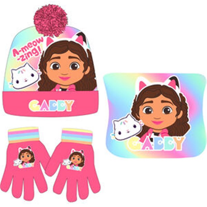 CONJUNTO GORRO GUANTES BRAGA CUELLO LA CASA DE MUÃ±ECAS DE GABBY