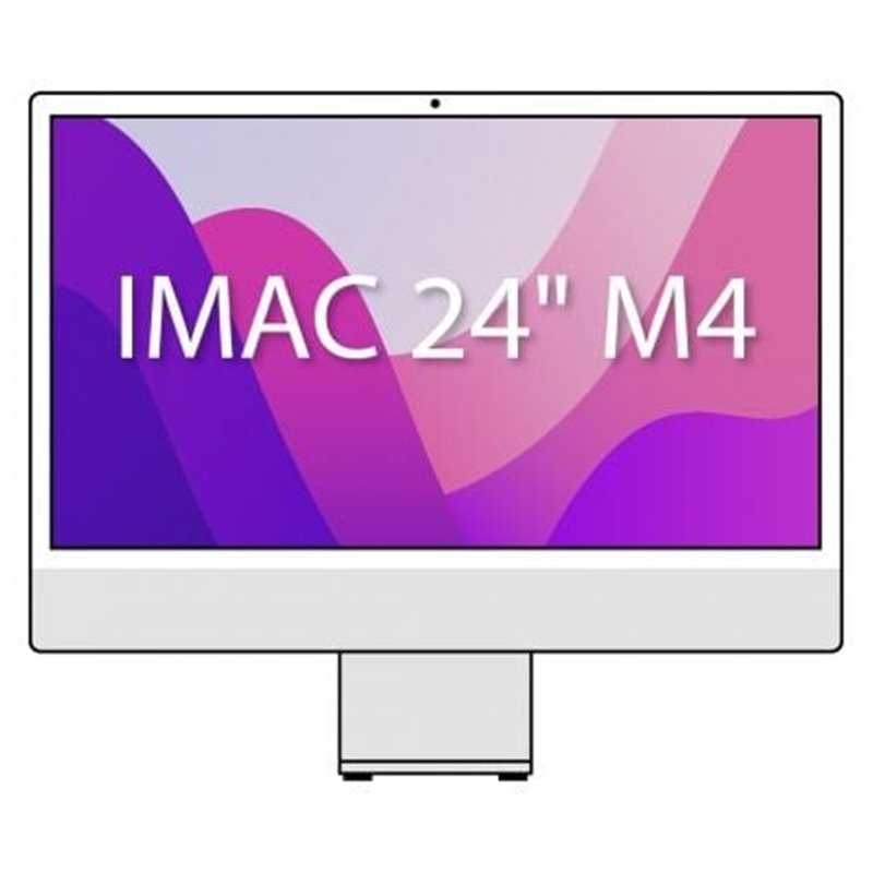 Apple iMac 24" Retina 4,5K / M4 10-Core CPU/ 16Gb/ 256Gb SSD/ 10-Core GPU/ Cristal Nanotexturizado/ Plata