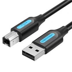 Cable USB 2.0 Impresora Vention COQBI/ USB Tipo-B Macho - USB Macho/ 480Mbps/ 3m/ Negro