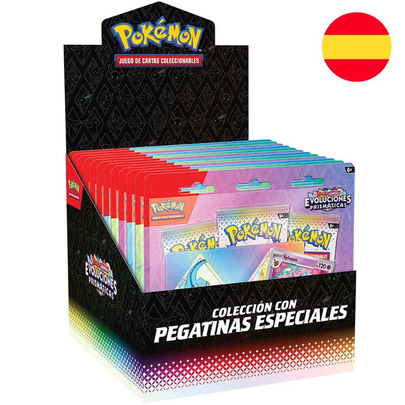 Blister juego cartas coleccionables Tech Sticker Collection Evoluciones Prismaticas Pokemon español surtido