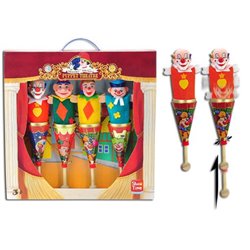 SET 4 MARIONETAS CONO METAL PAYASOS