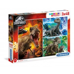 PUZZLE 3x48 PZAS SUPERCOLOR JURASSIC WORLD