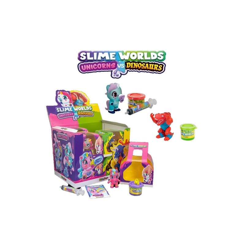 DISPLAY 8 SLIME WORLD UNICORNS / DINOSAURS