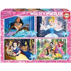 PRINCESAS DISNEY MULTI 4 PUZZLES