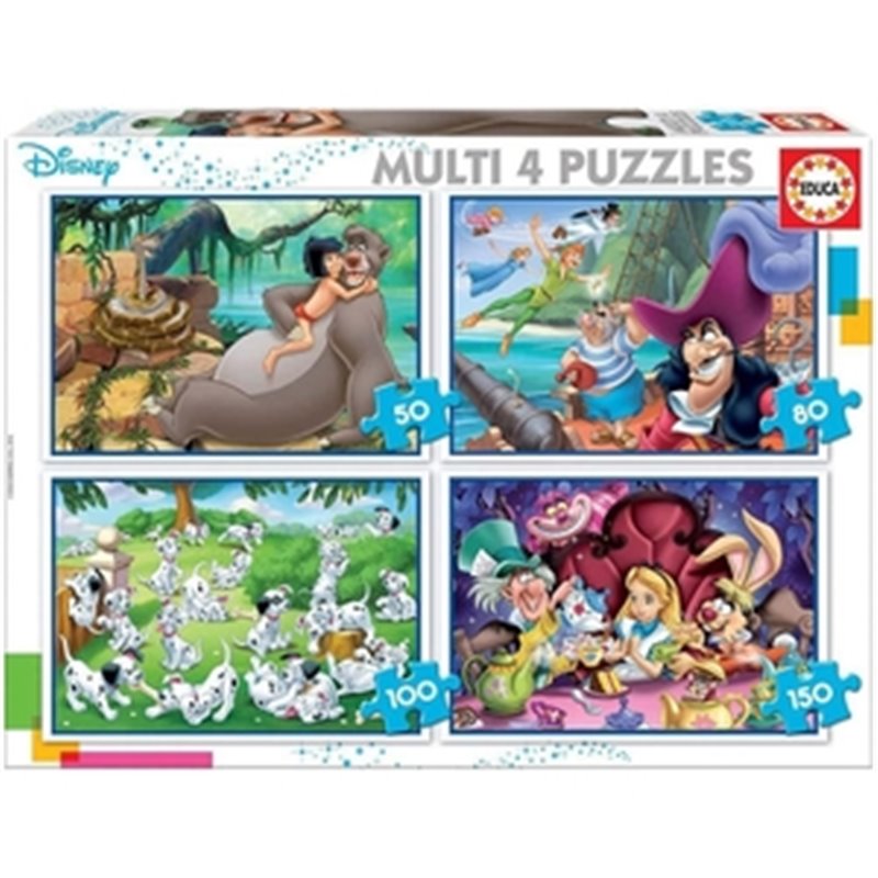 DISNEY MULTI 4 PUZZLE - 50 A 150 PZAS