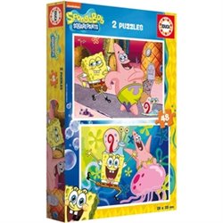 BOB ESPONJA PUZZLE DOBLE 2X48 PIEZAS