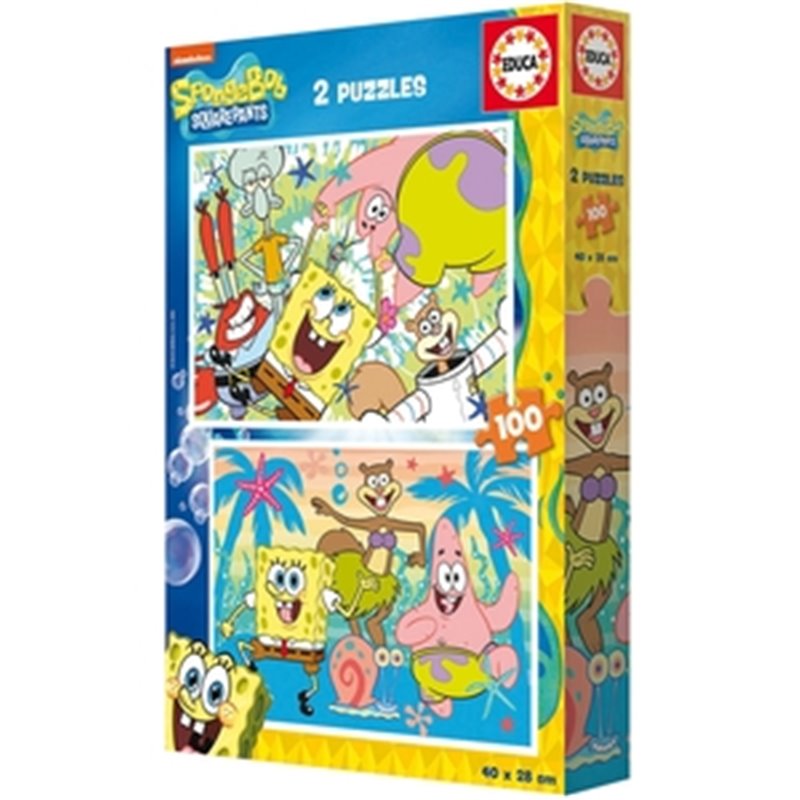 BOB ESPONJA PUZZLE DOBLE 2X100 PIEZAS