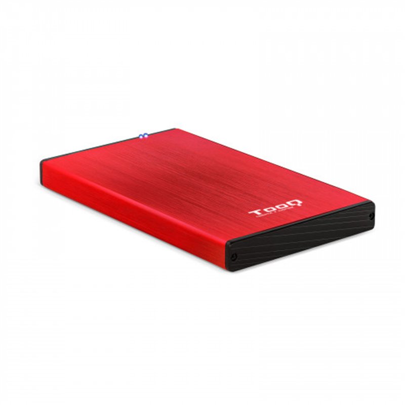 TooQ TQE-2527R caja para disco duro externo 2.5" Caja de disco duro (HDD) Negro, Rojo