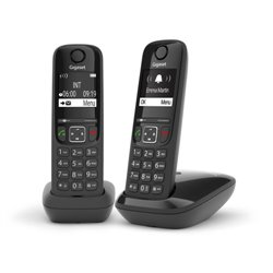 Gigaset AS690 Duo Teléfono DECT/analógico Identificador de llamadas Negro